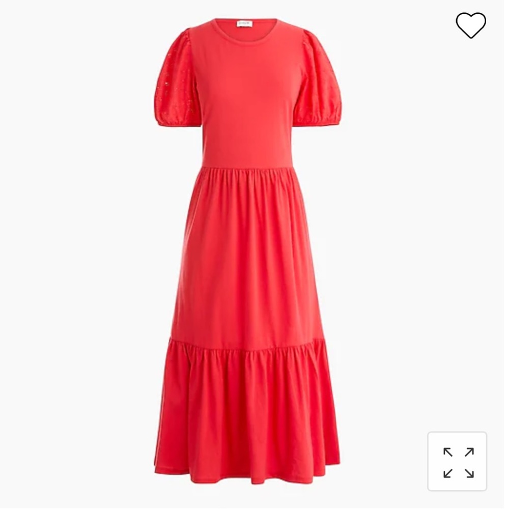 J.Crew Eyelet-sleeve knit midi dress Sz L
